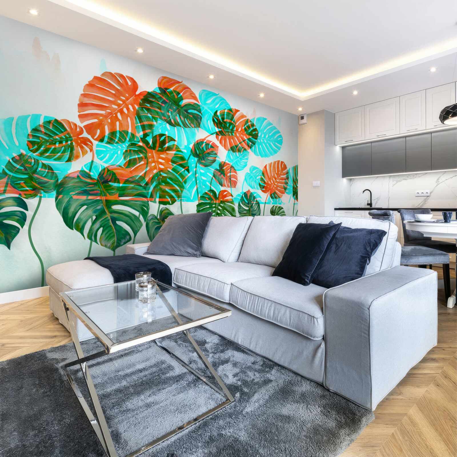 Fototapeta monstera so zelenými listami