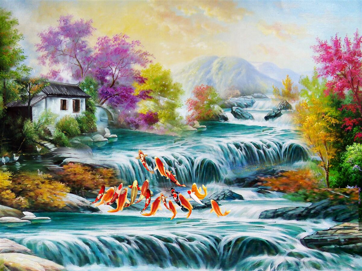 Fototapeta na jeseň v dome hrmí vodopád