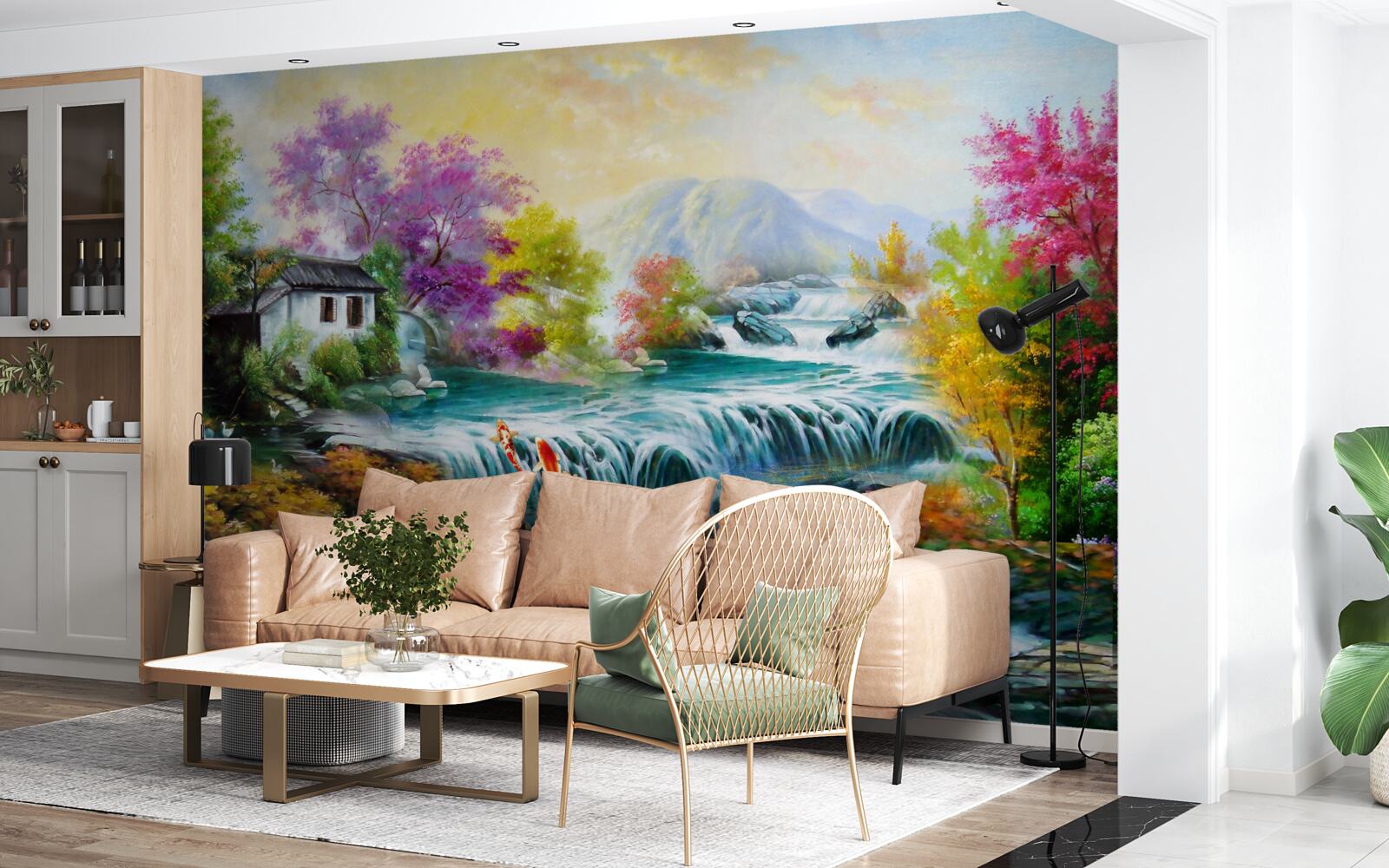 Fototapeta na jeseň v dome hrmí vodopád