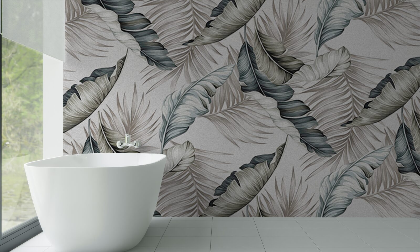 Fototapeta tropické listy v pastelových farbách