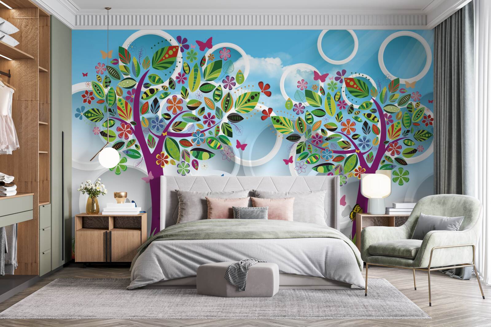 Fototapeta trochu letnej farby na listoch