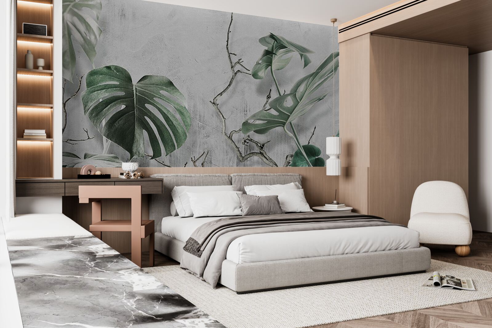 Fototapeta zelené listy monstery sú veľké