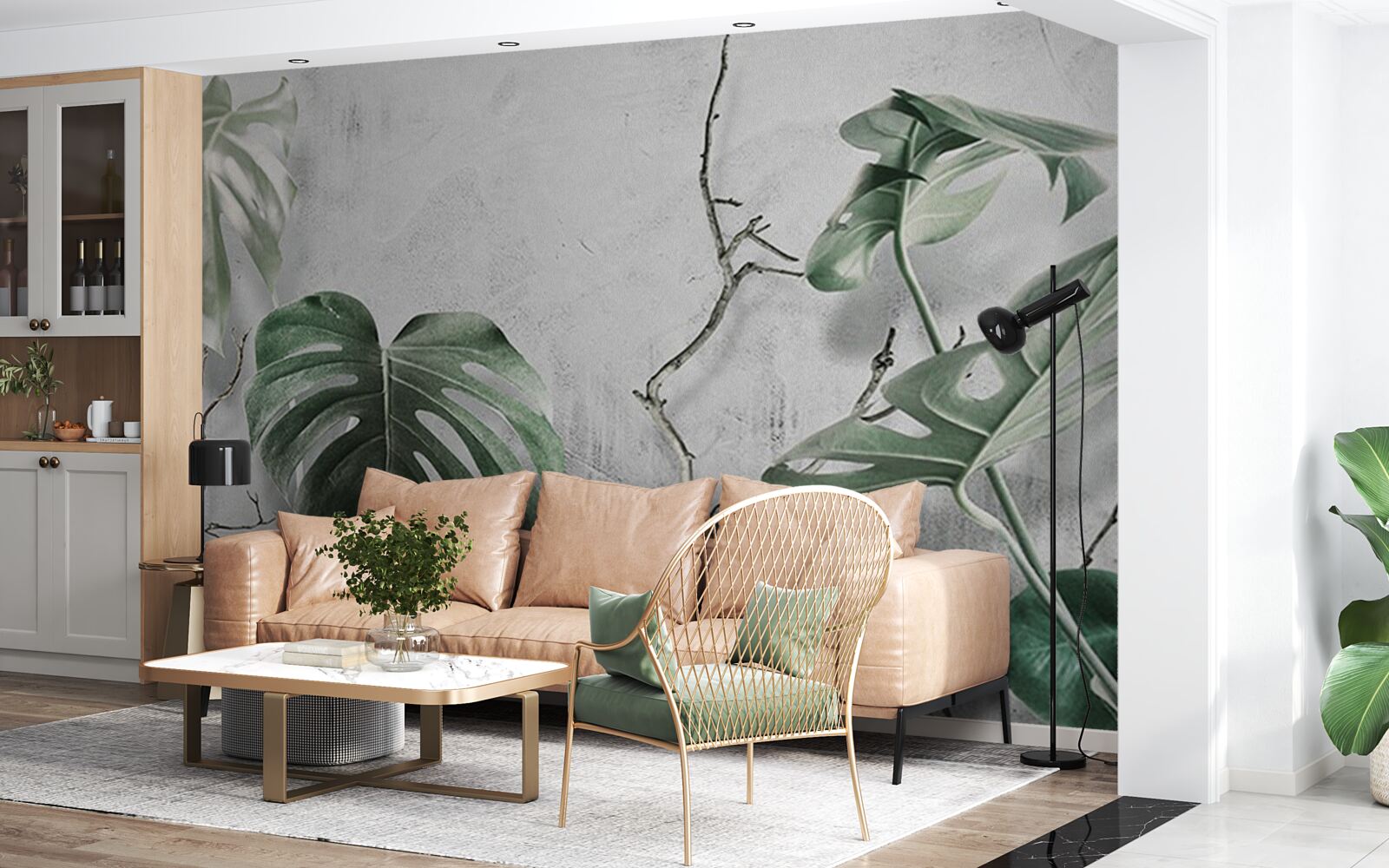 Fototapeta zelené listy monstery sú veľké