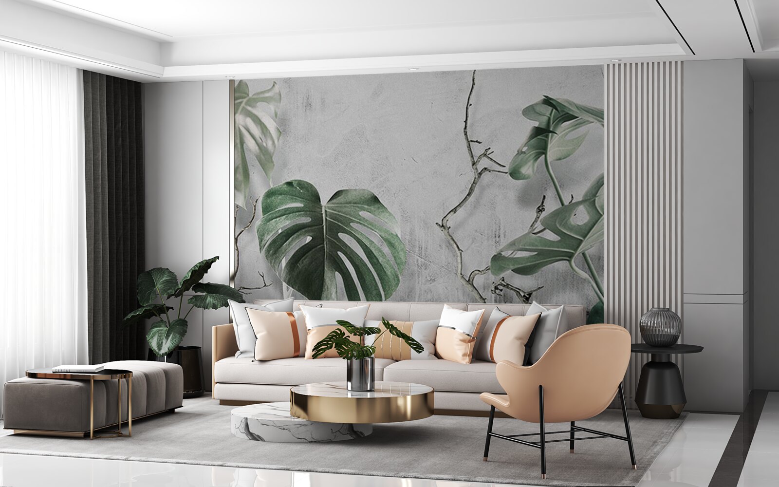 Fototapeta zelené listy monstery sú veľké