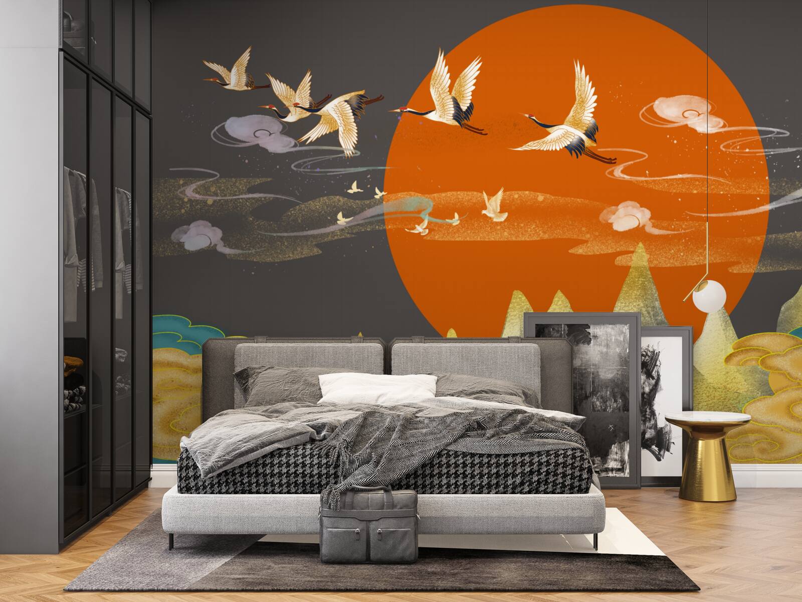 Fototapeta vrcholky hôr sú svedkami odchodu žeriavov zo svojho domova