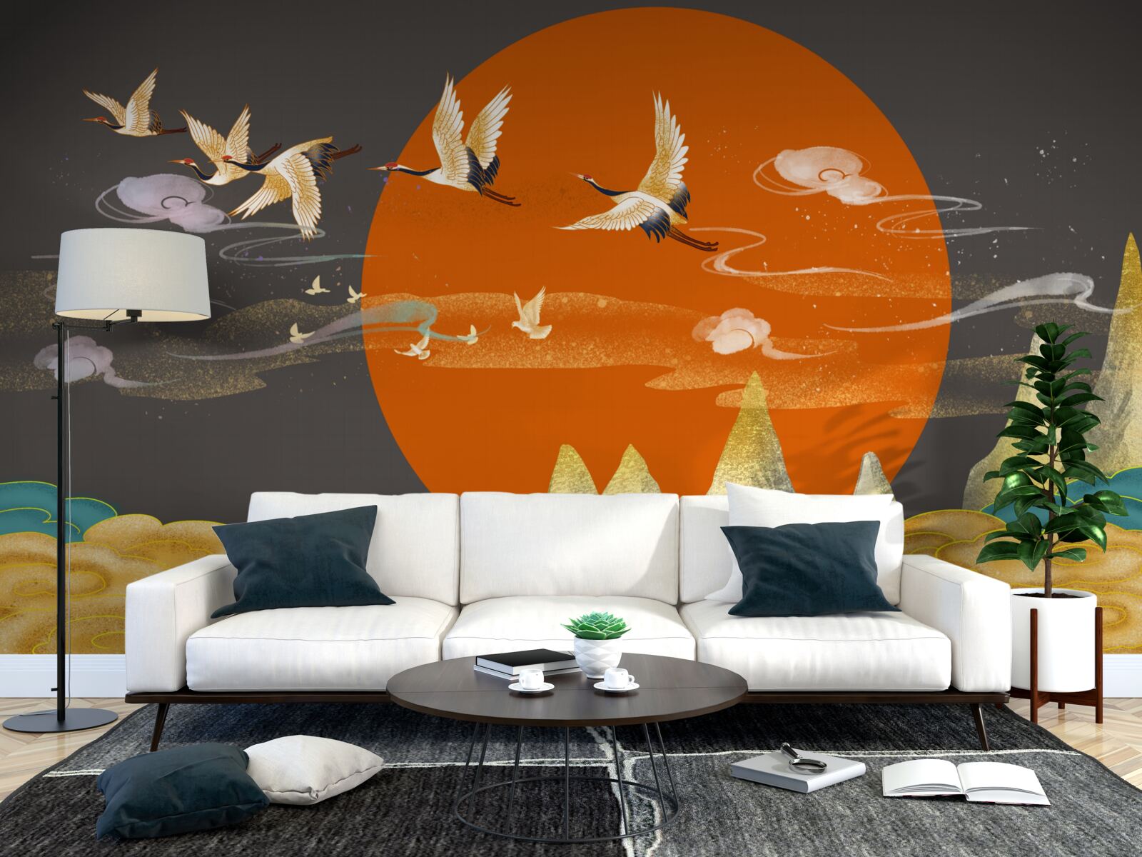 Fototapeta vrcholky hôr sú svedkami odchodu žeriavov zo svojho domova