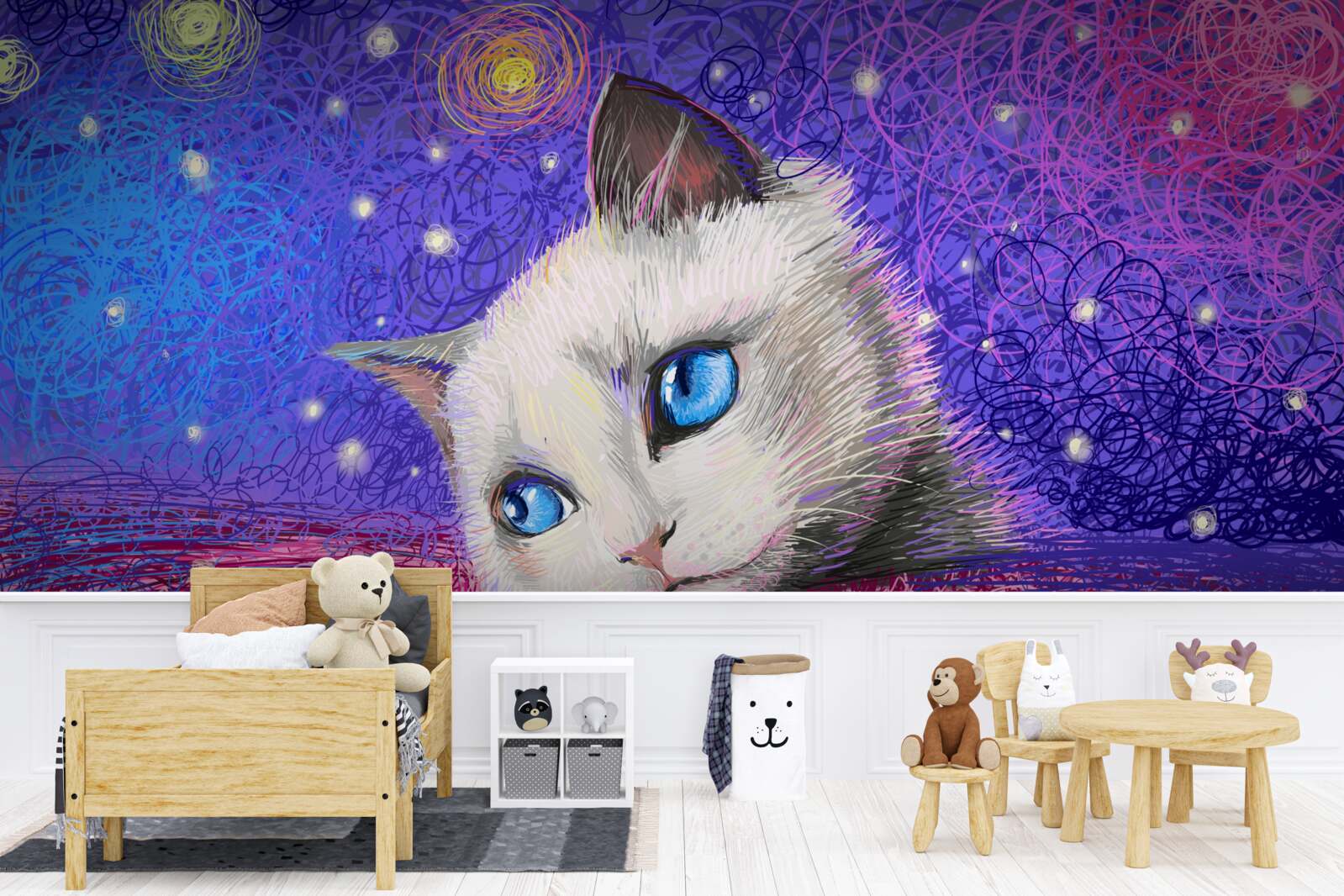 Fototapeta neprítomné mačiatko s modrými očami