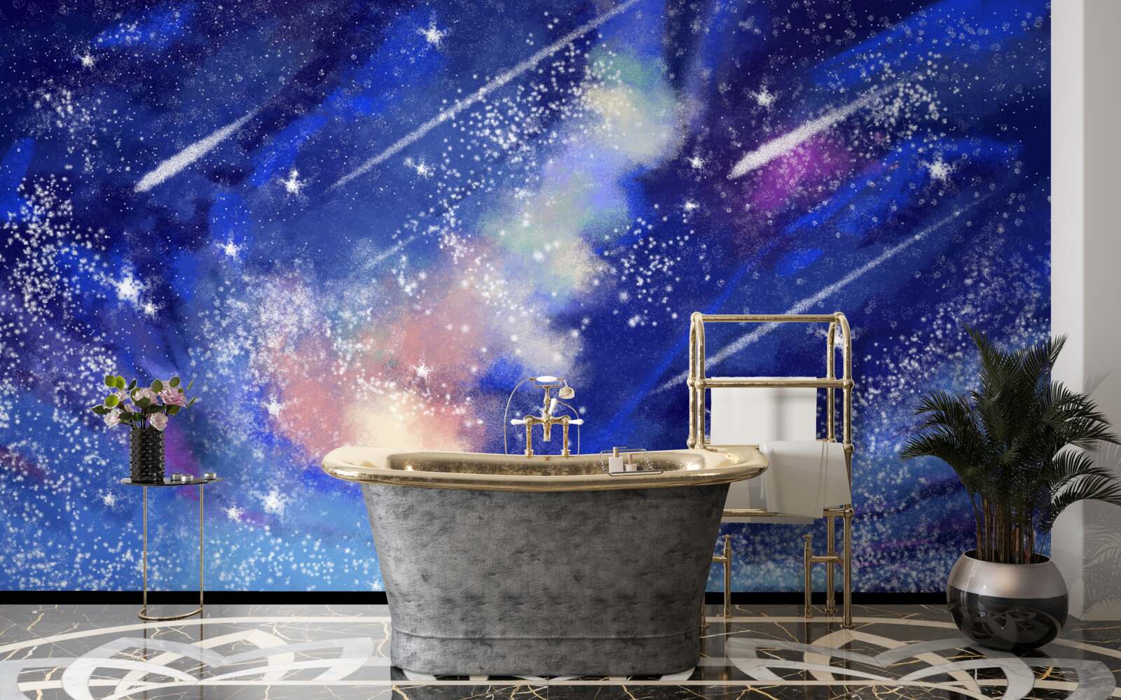 Fototapeta modrá nočná obloha