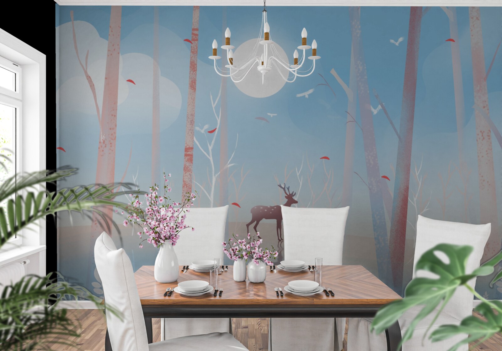 Fototapeta severné zviera v lese na jar