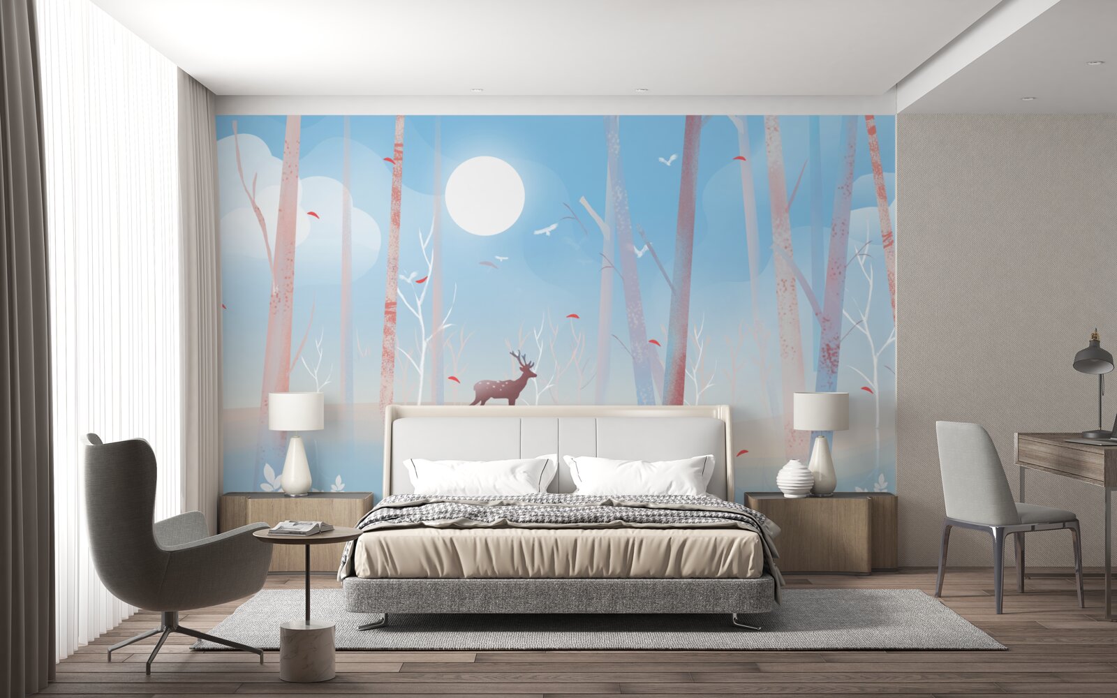 Fototapeta severné zviera v lese na jar