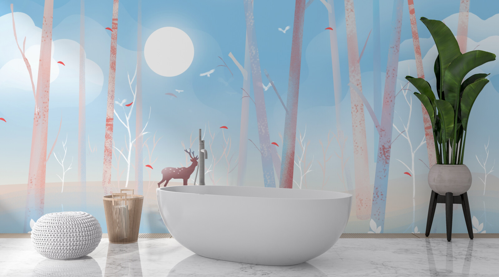 Fototapeta severné zviera v lese na jar