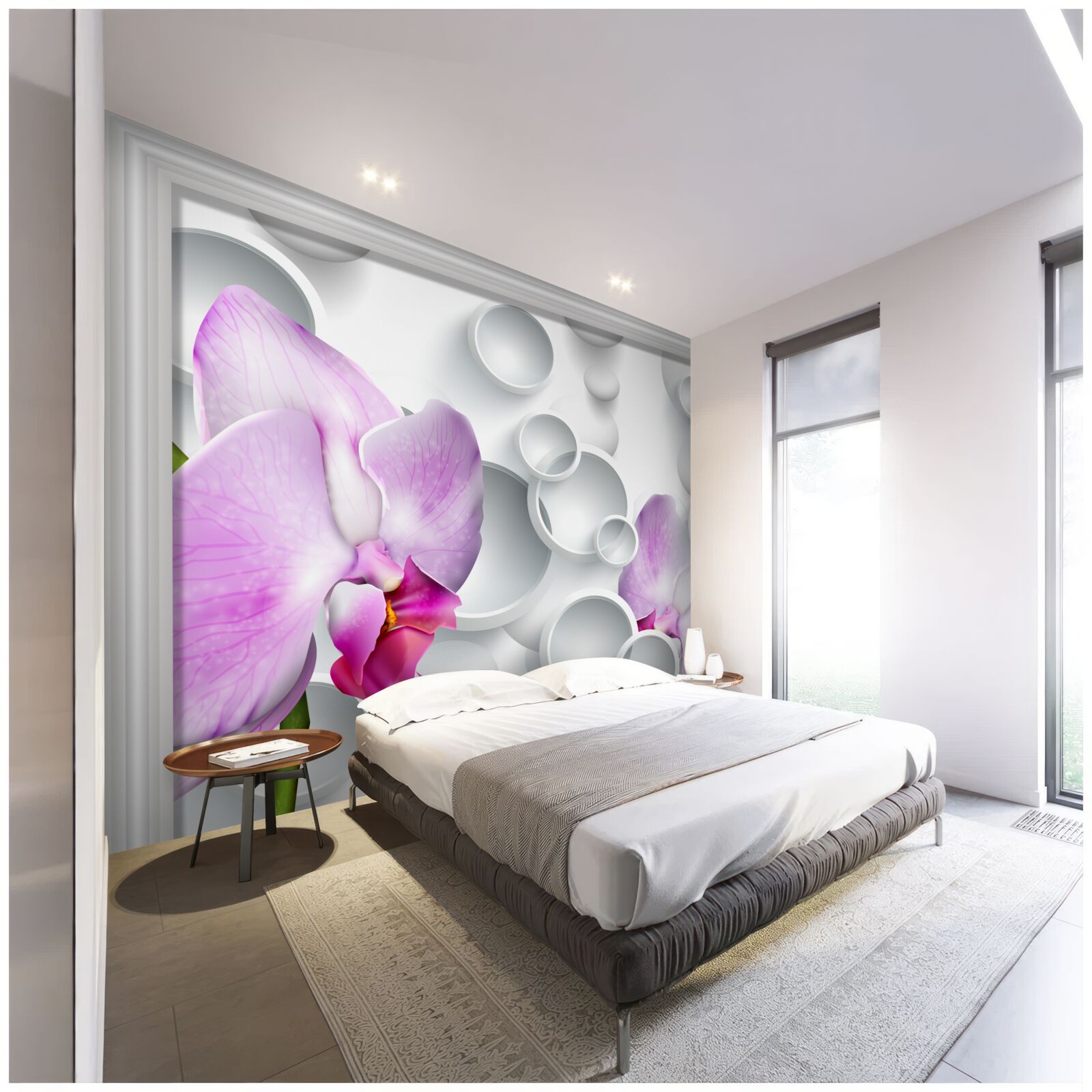 Fototapeta jemne ružová orchidea s krúžkami