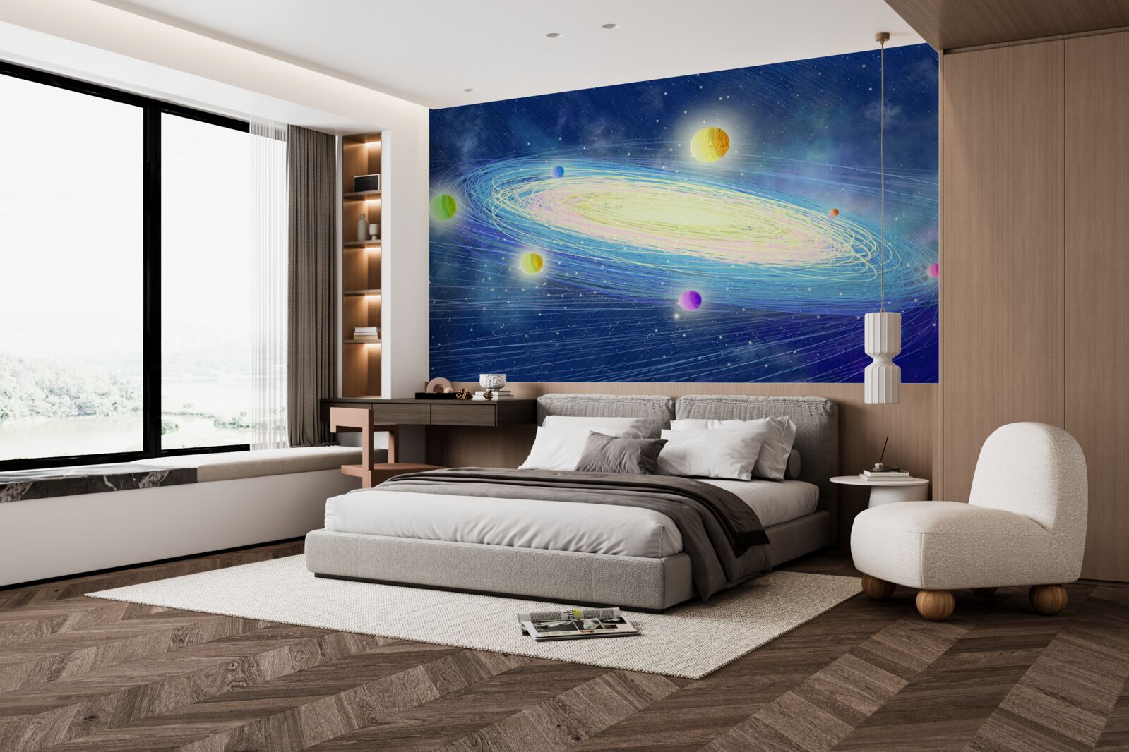 Fototapeta revolúcia planét okolo hviezdy, ktorú nazývame slnko