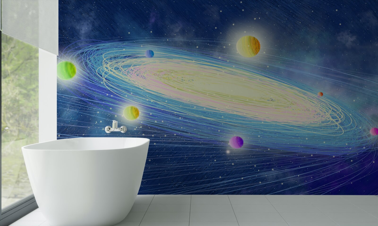 Fototapeta revolúcia planét okolo hviezdy, ktorú nazývame slnko