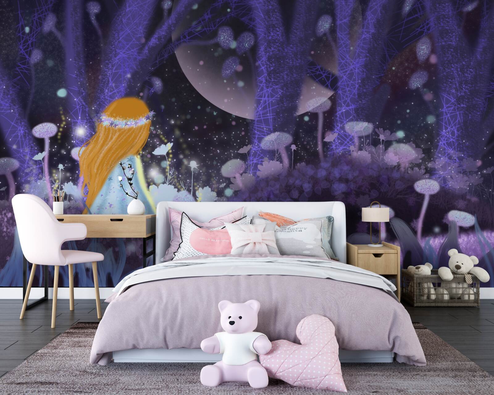 Fototapeta dieťa v čarovnom kráľovstve stromov