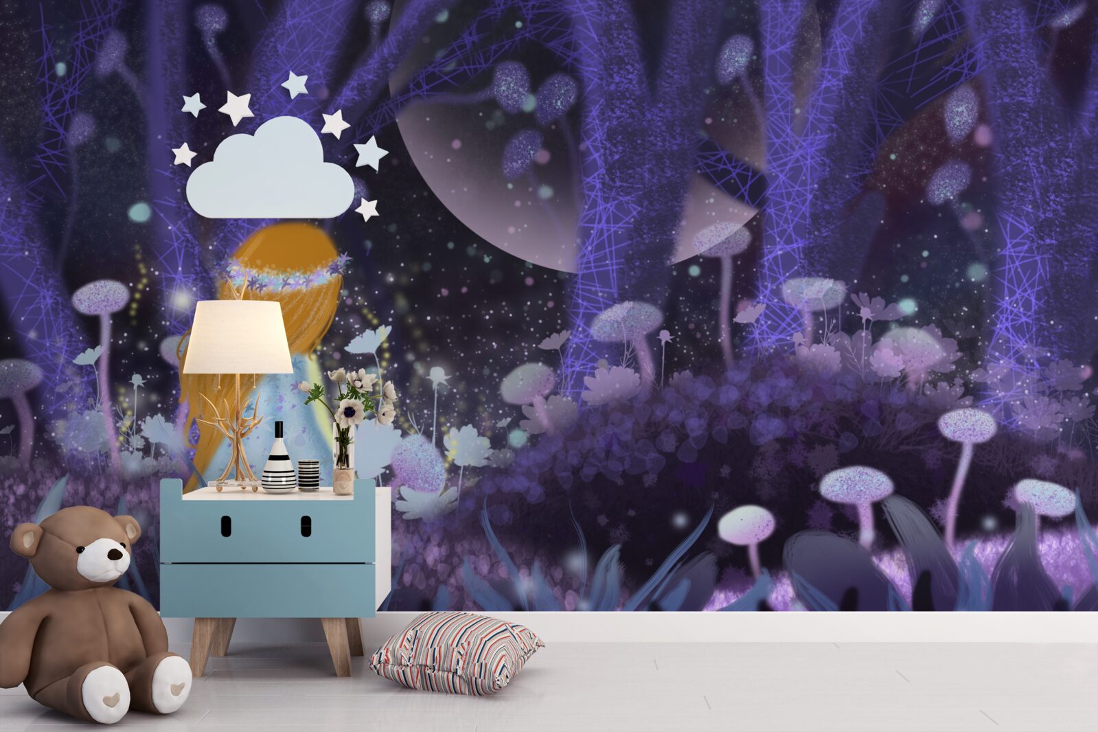 Fototapeta dieťa v čarovnom kráľovstve stromov