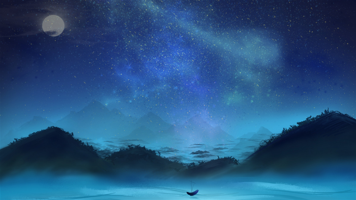 Fototapeta severná žiara a hviezdna obloha nad vrcholkami hôr