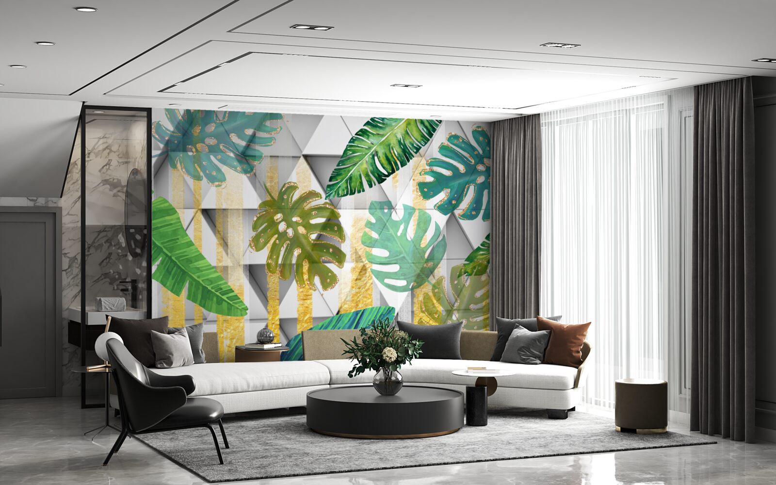 Fototapeta rozmanitosť tropických listov