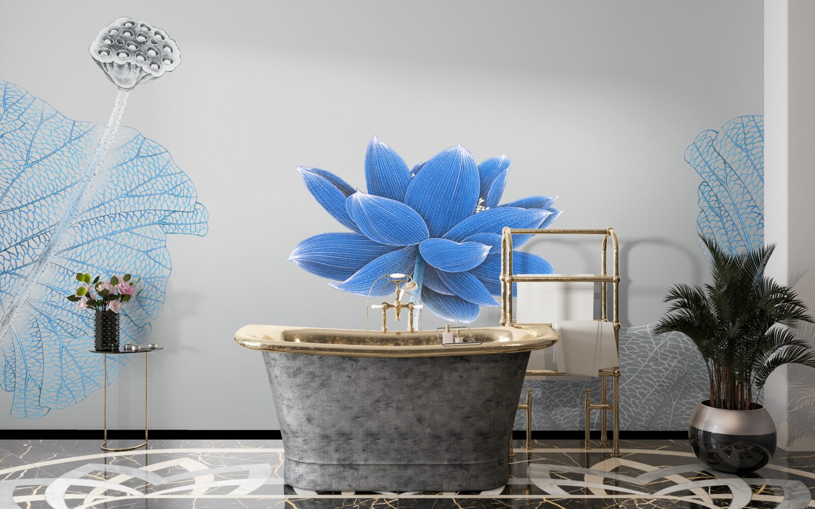 Fototapeta modrý sklenený kvet