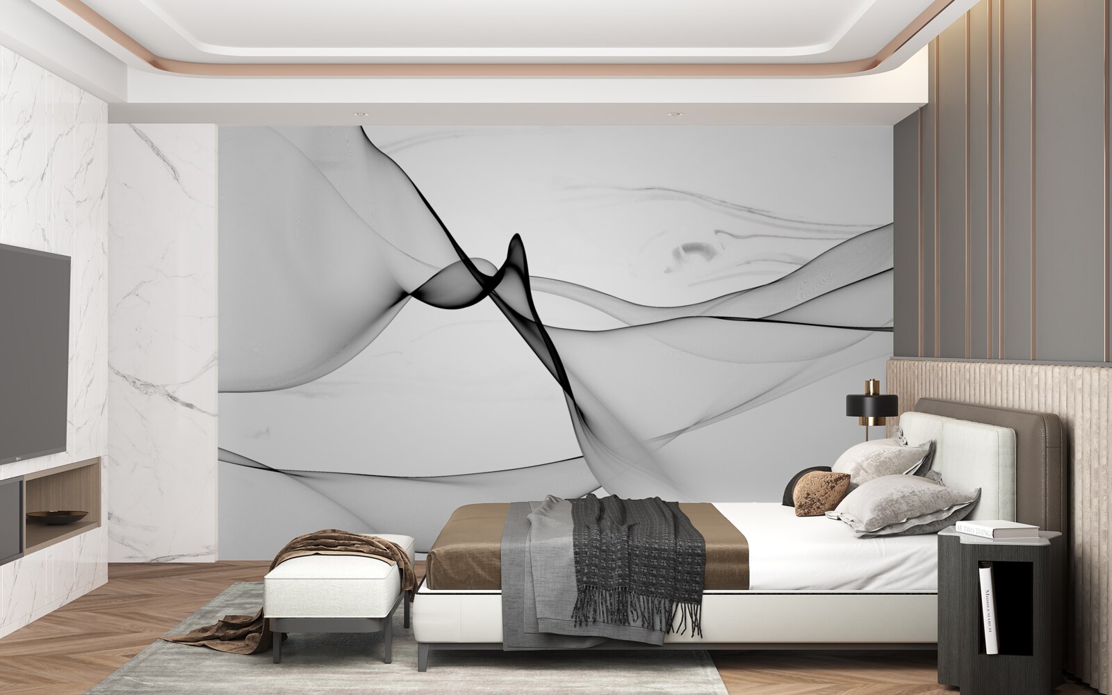 Fototapeta koncept bieleho a čierneho dymu