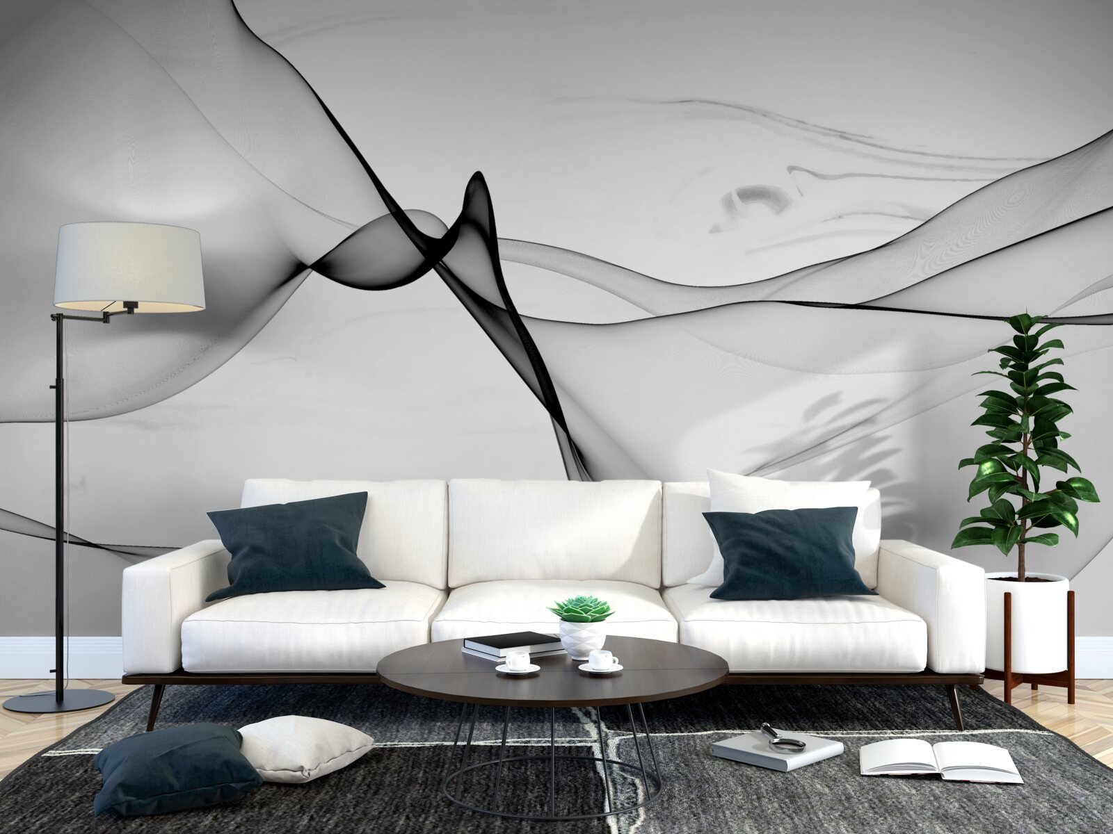 Fototapeta koncept bieleho a čierneho dymu