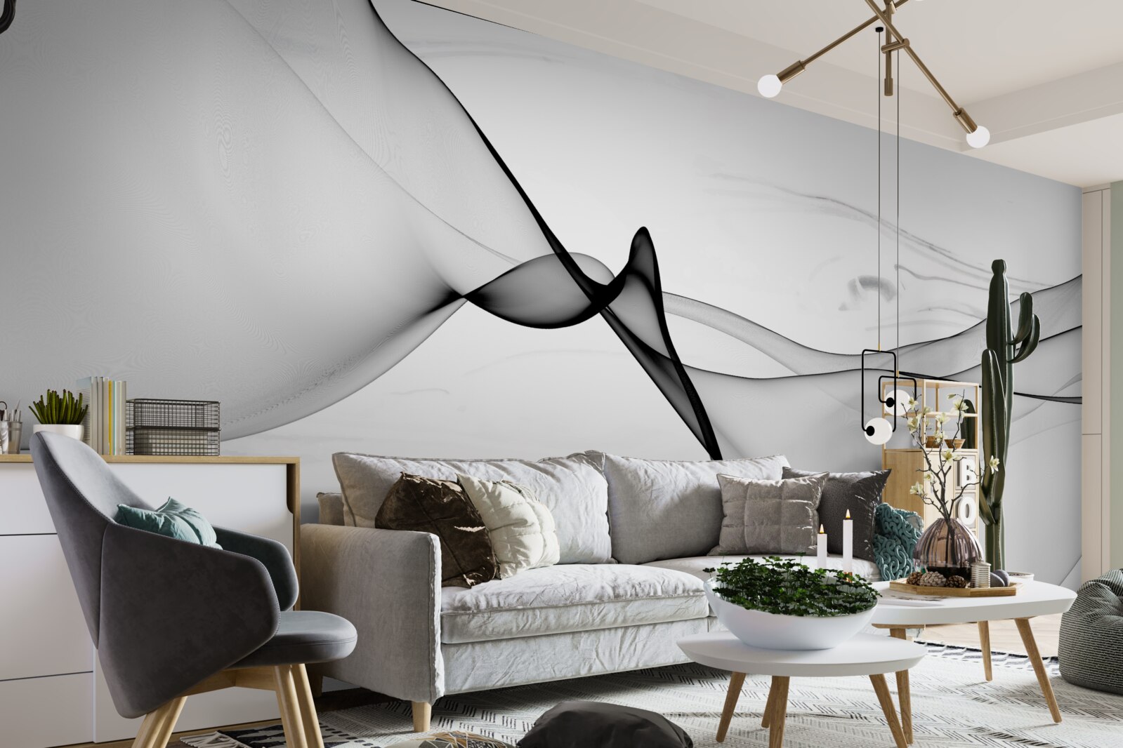 Fototapeta koncept bieleho a čierneho dymu