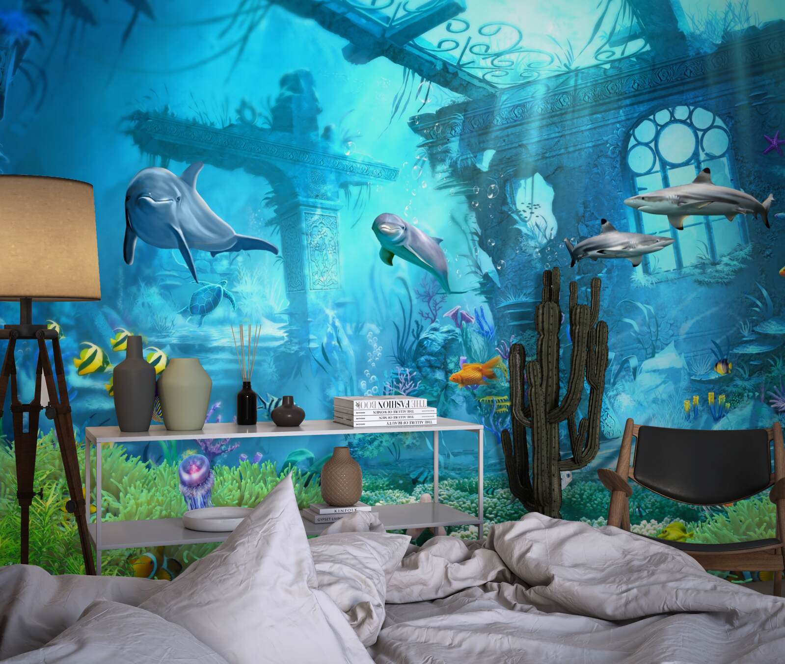 Fototapeta delfíny na úpätí mora