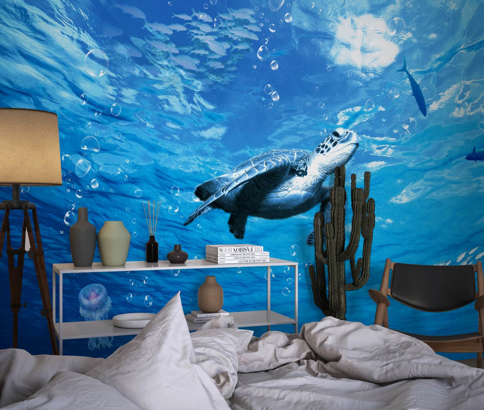 Fototapeta modré more zdobí morská korytnačka