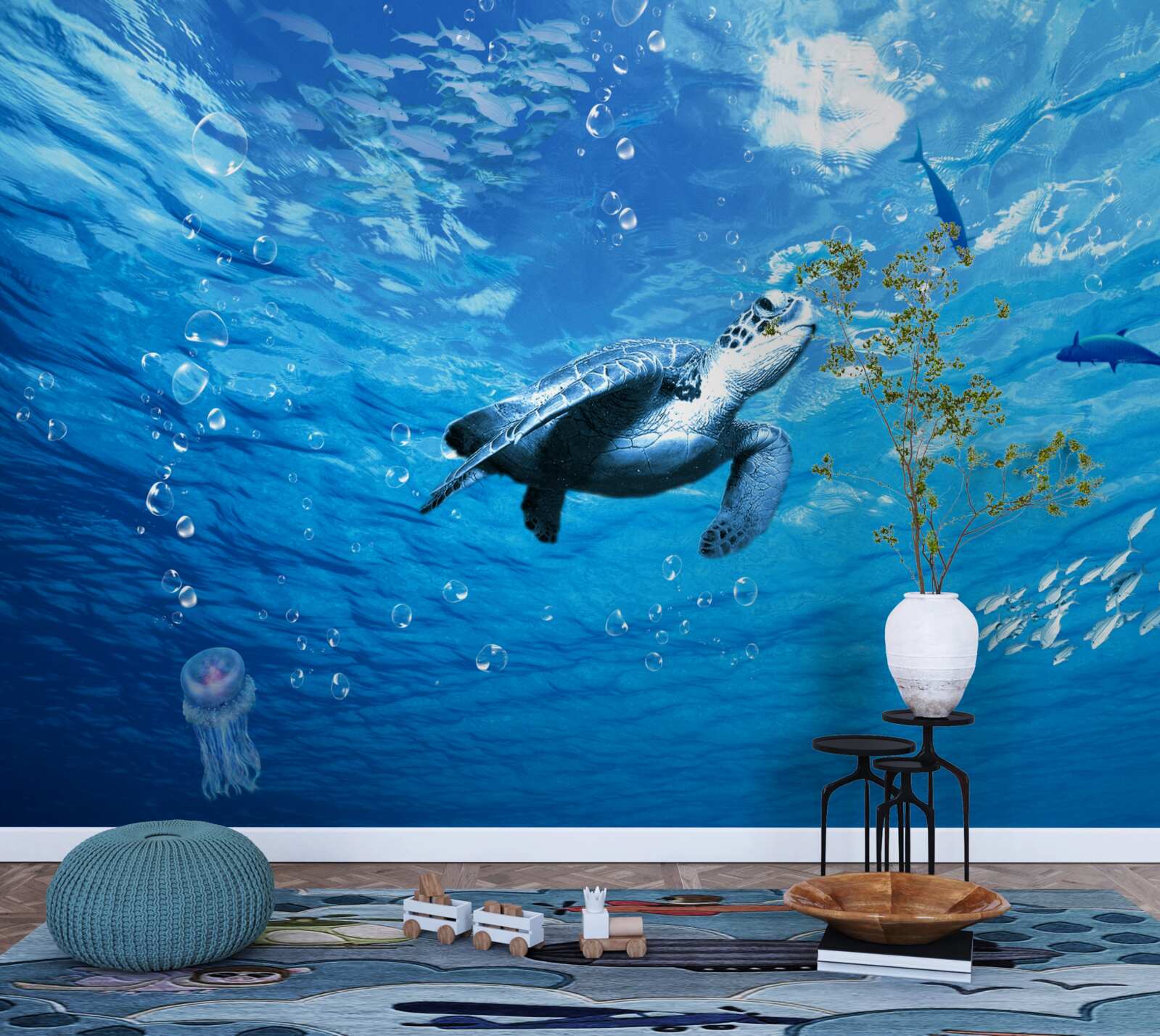 Fototapeta modré more zdobí morská korytnačka