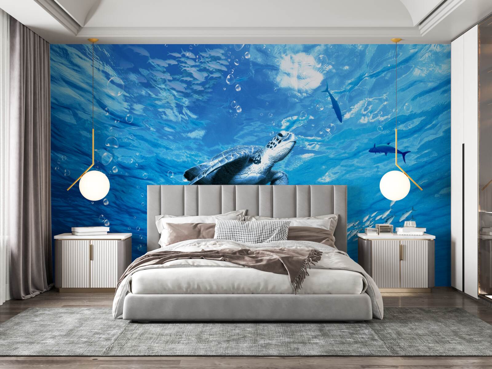 Fototapeta modré more zdobí morská korytnačka