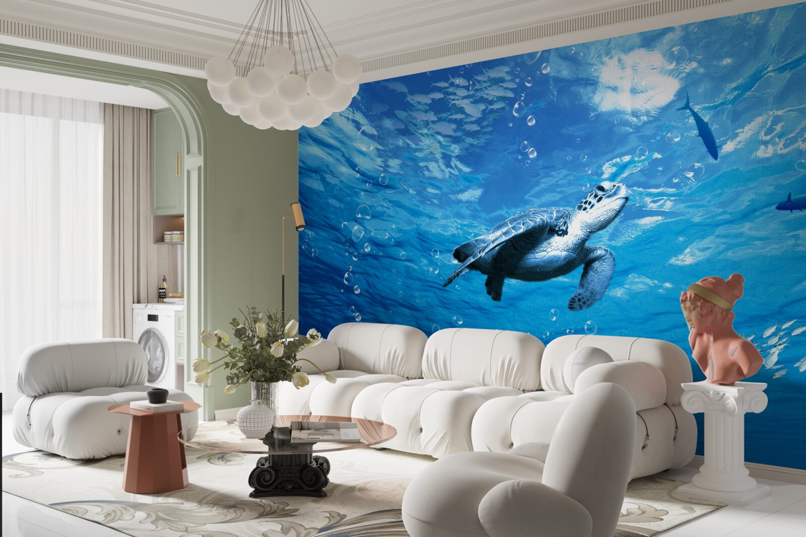 Fototapeta modré more zdobí morská korytnačka