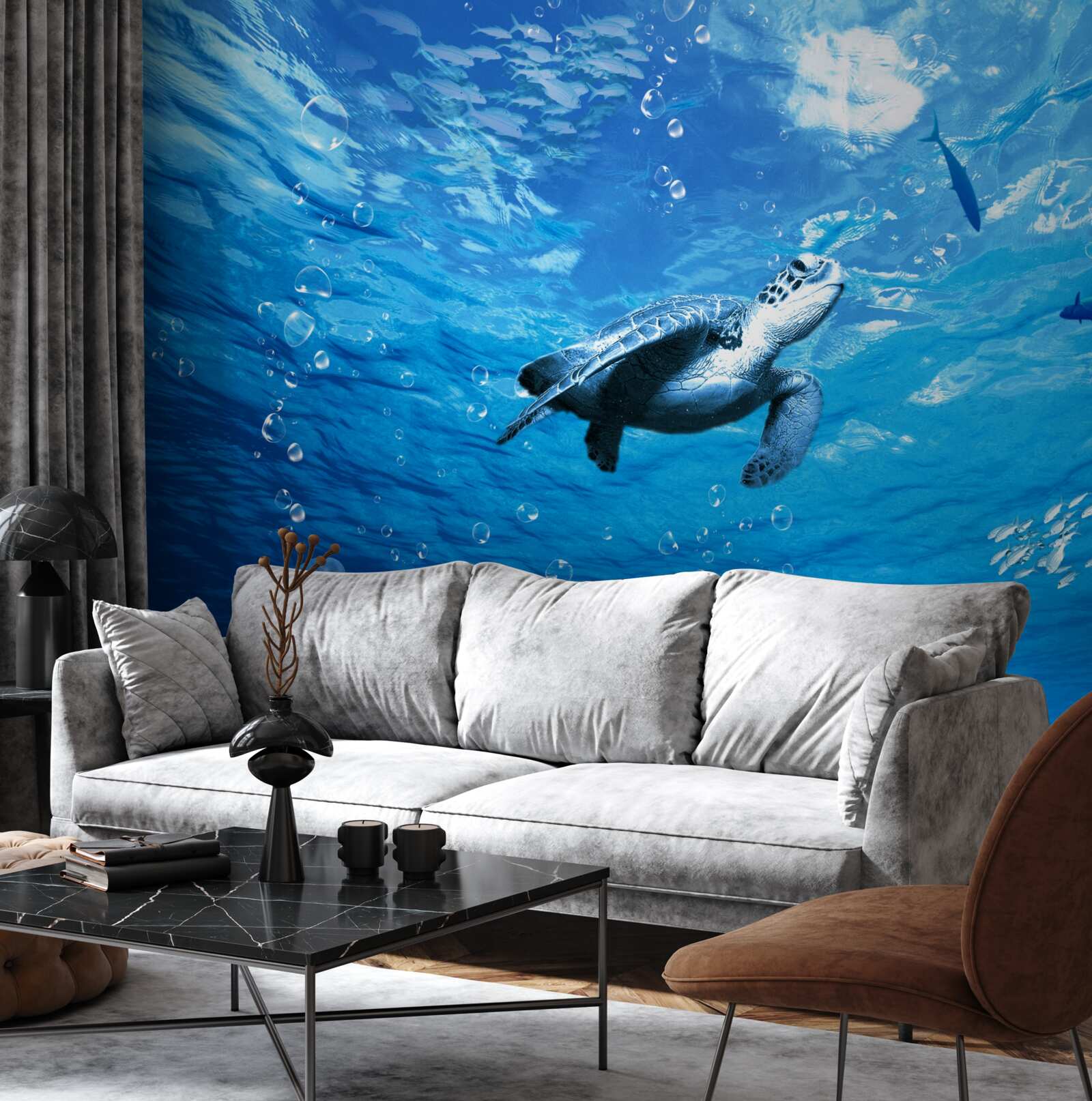 Fototapeta modré more zdobí morská korytnačka