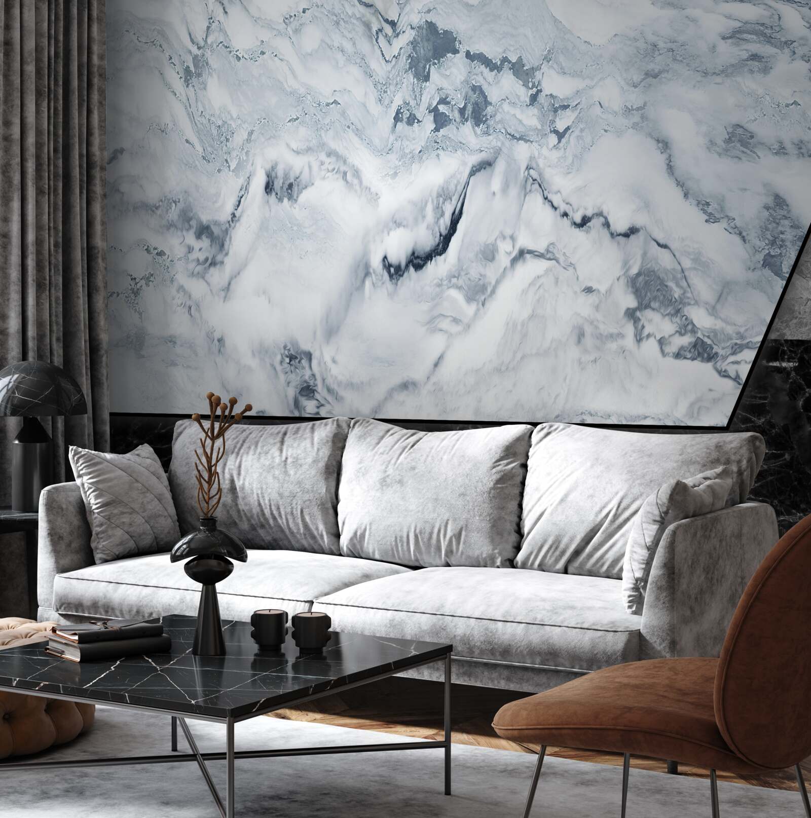 Fototapeta abstrakcia z bieleho a čierneho mramoru