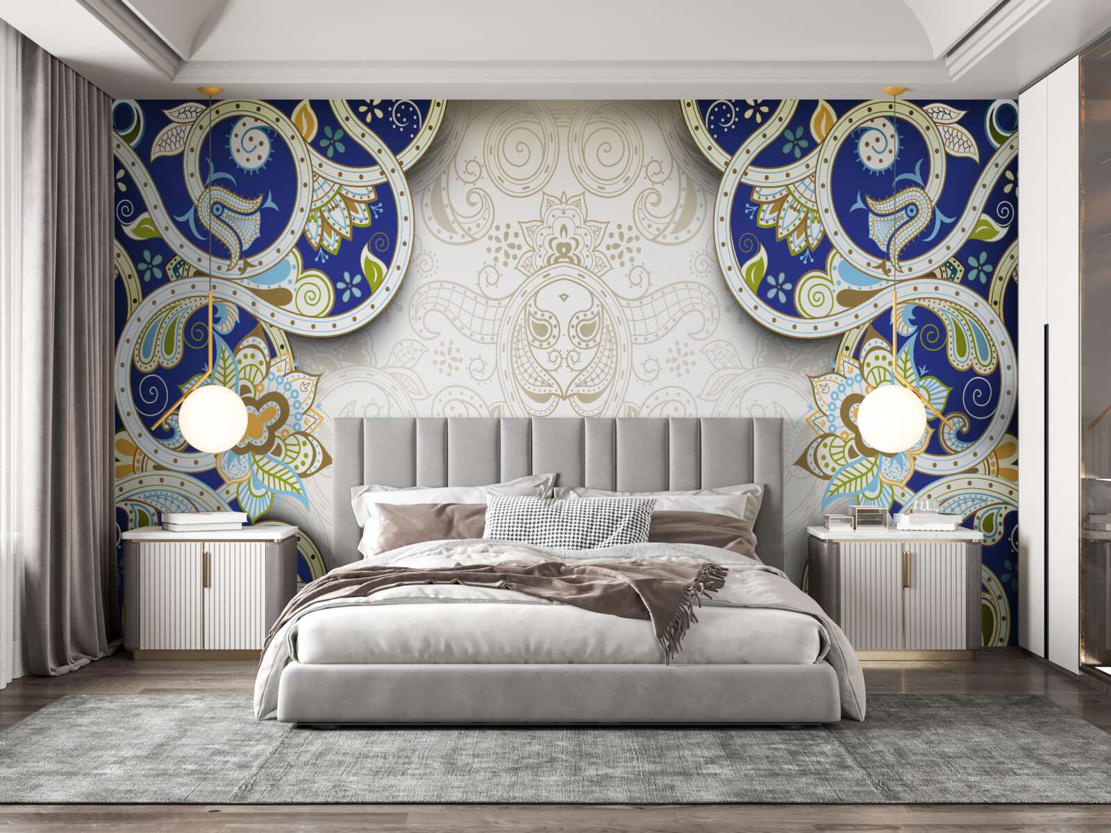 Fototapeta dekorácia v orientálnom štýle v modrých farbách