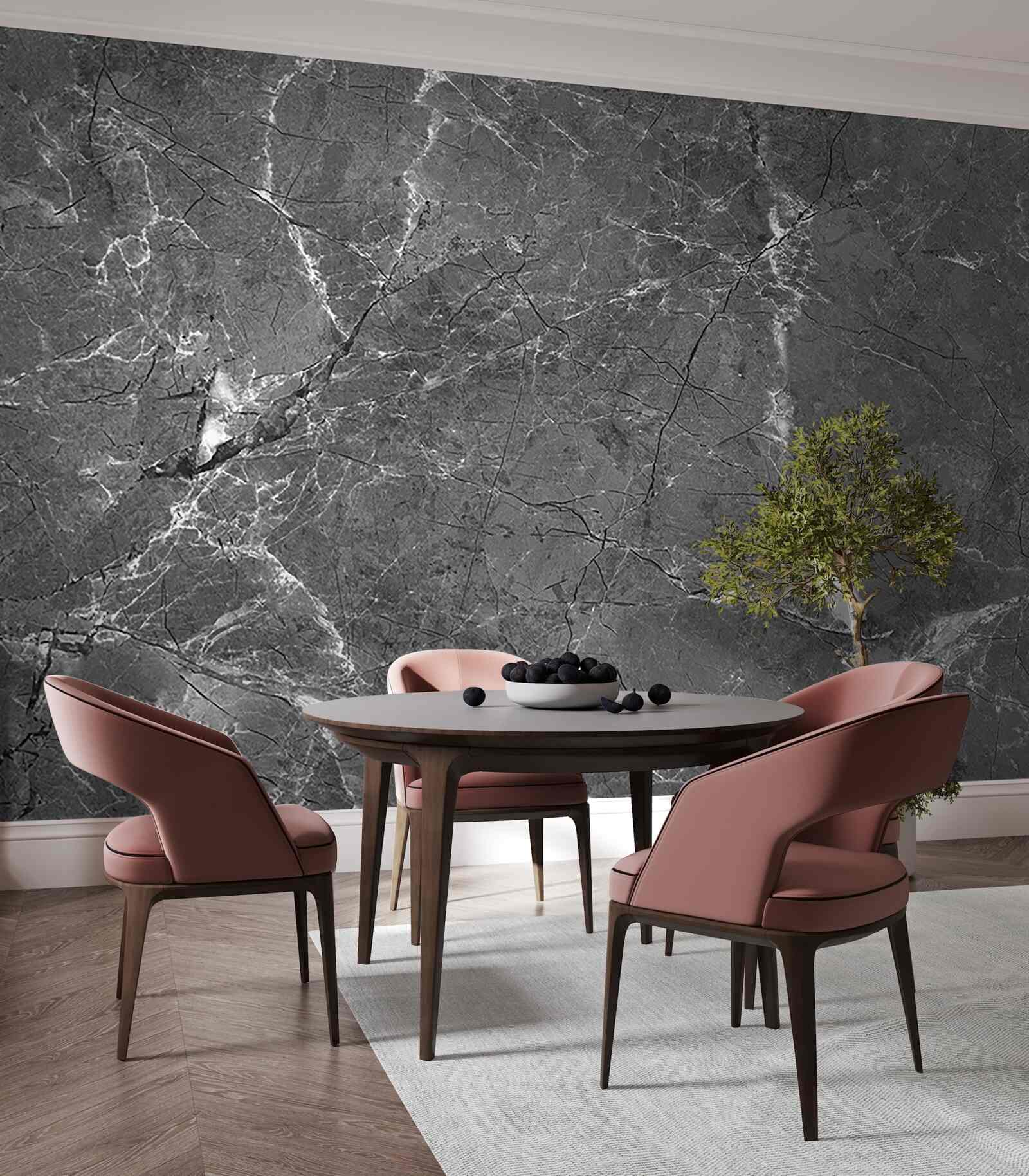 Fototapeta biele krivky na sivom mramore