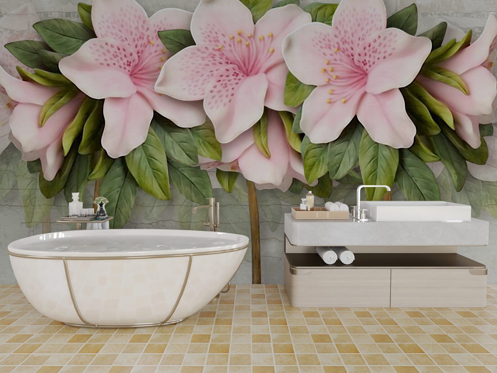 Fototapeta jemne ružové ľalie