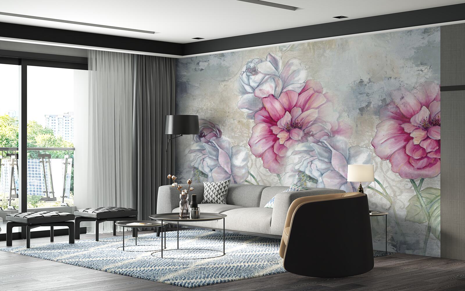 Fototapeta kvetinové pozadie v štýle vintage