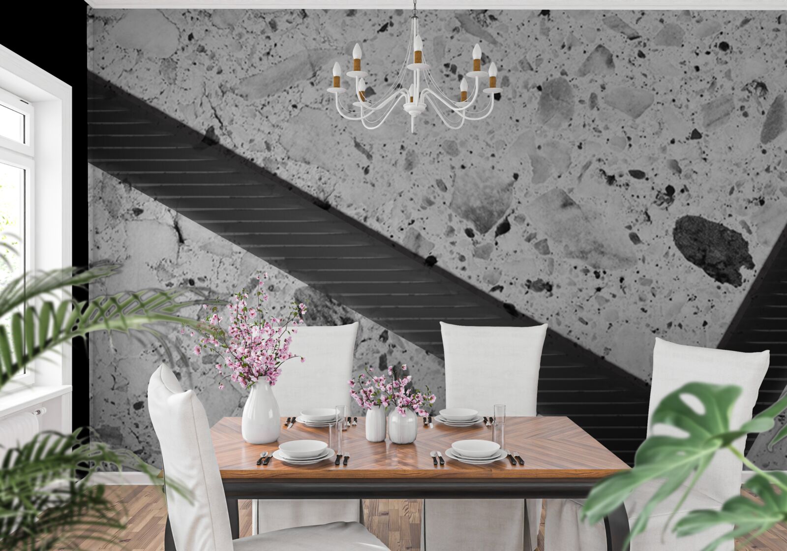 Fototapeta mramorová textúra s čiernymi škvrnami