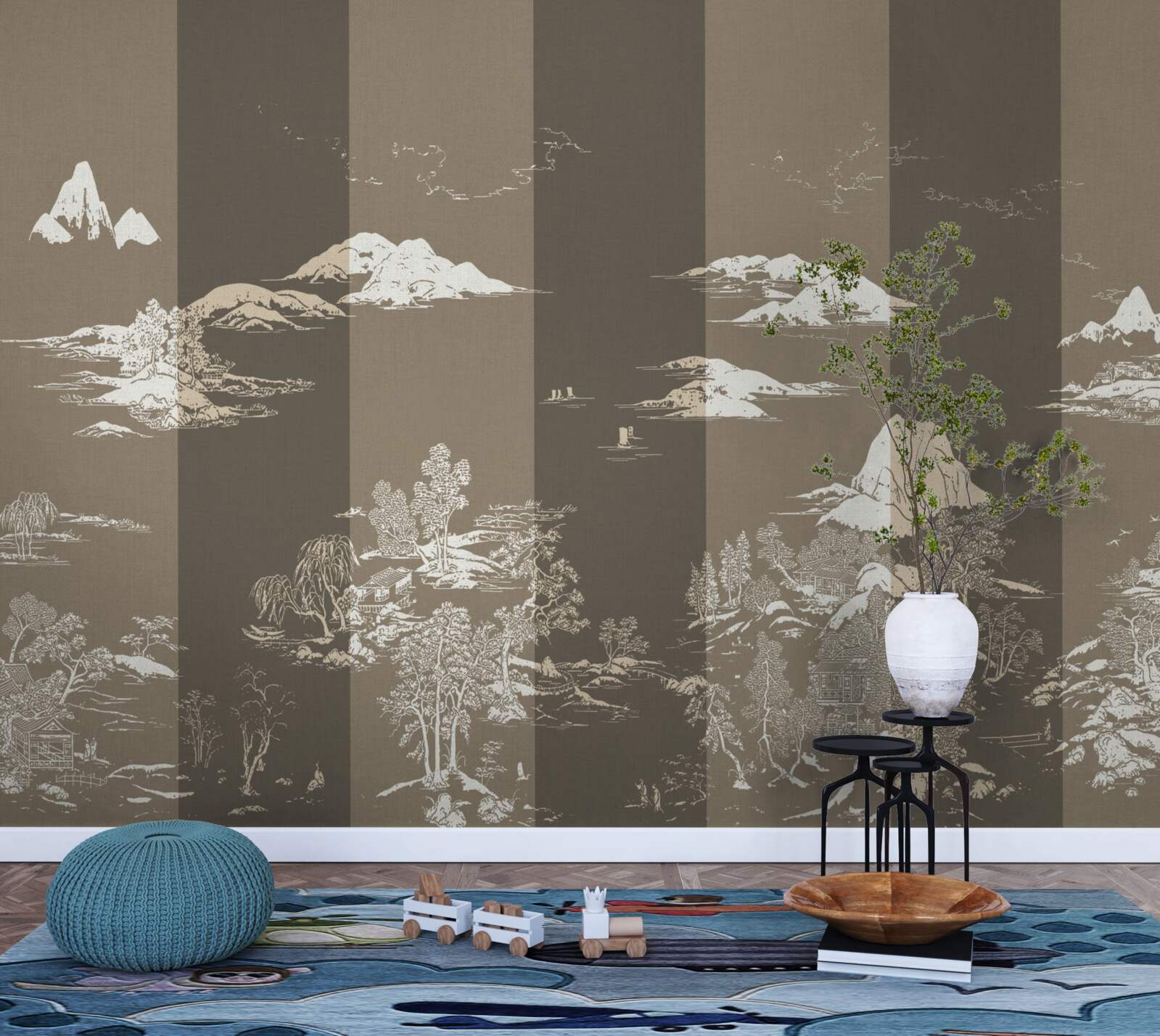 Fototapeta Záhrady v japonskom štýle a horské krajiny