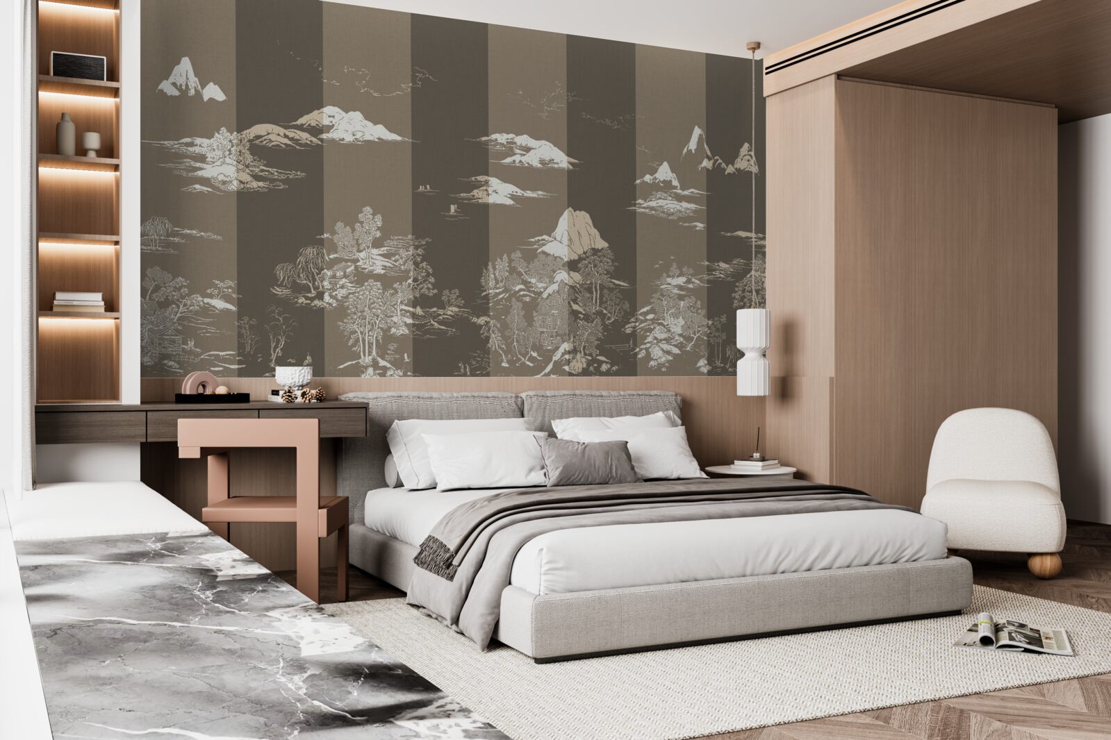 Fototapeta Záhrady v japonskom štýle a horské krajiny