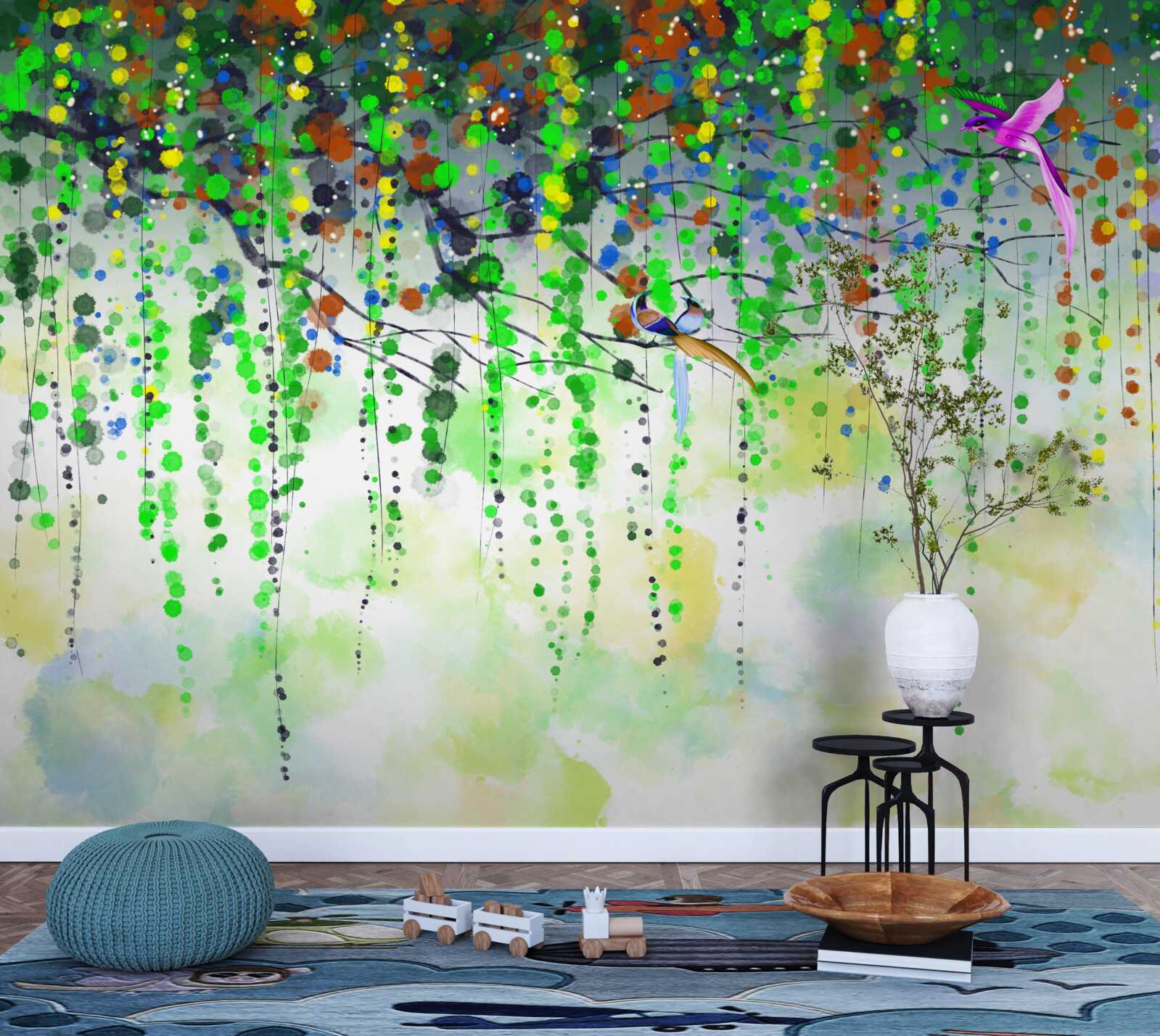 Fototapeta bohaté kvety visia dole