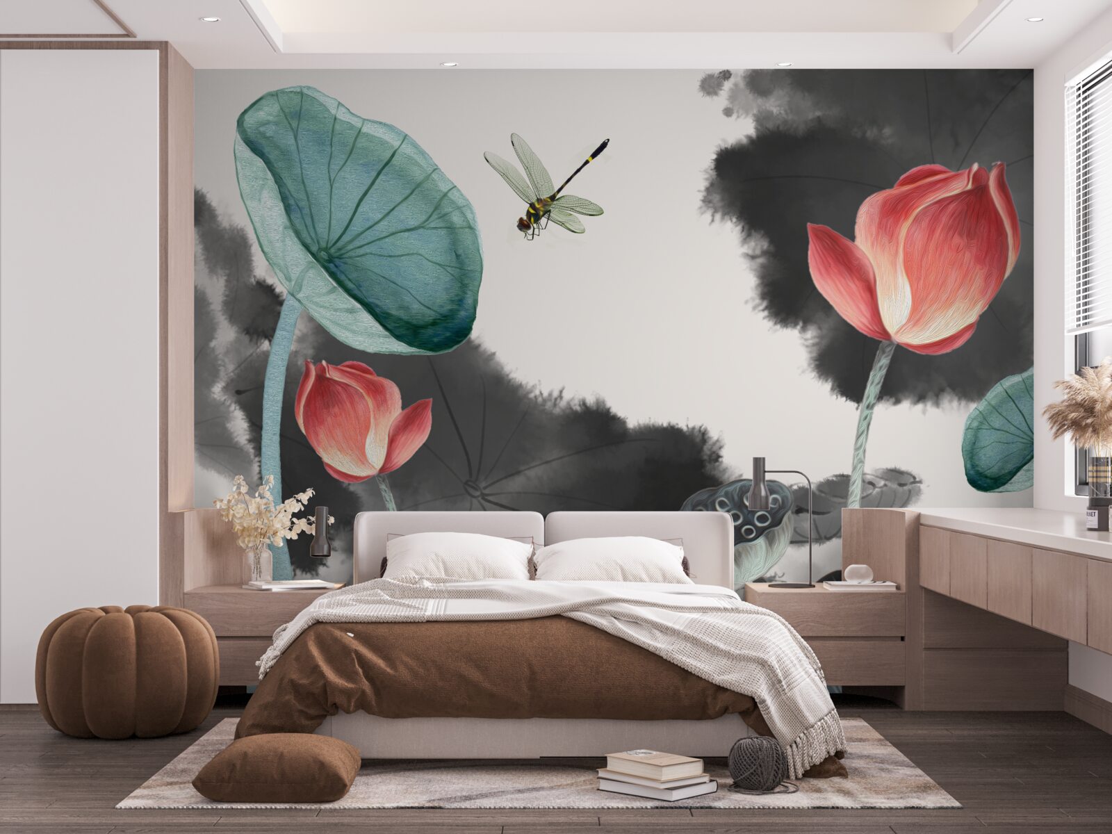 Fototapeta majestátne mýtické rastliny a lietajúci hmyz