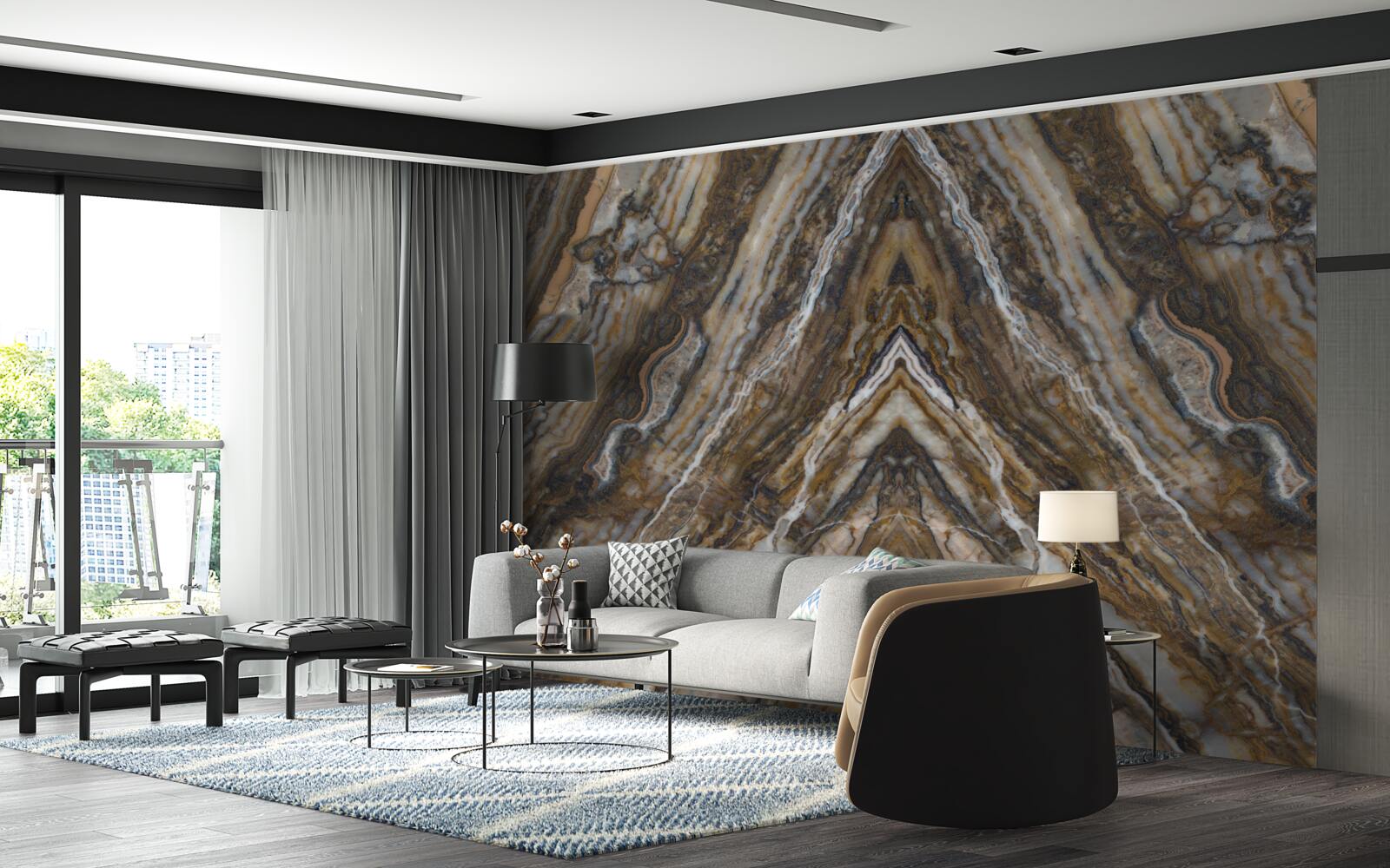 Fototapeta starý strom na mramorovom pozadí