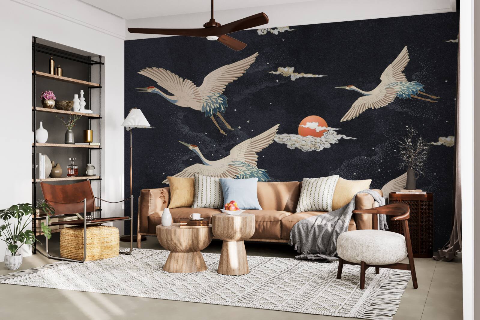 Fototapeta Žeriavy odlietajú pri hľadaní tepla