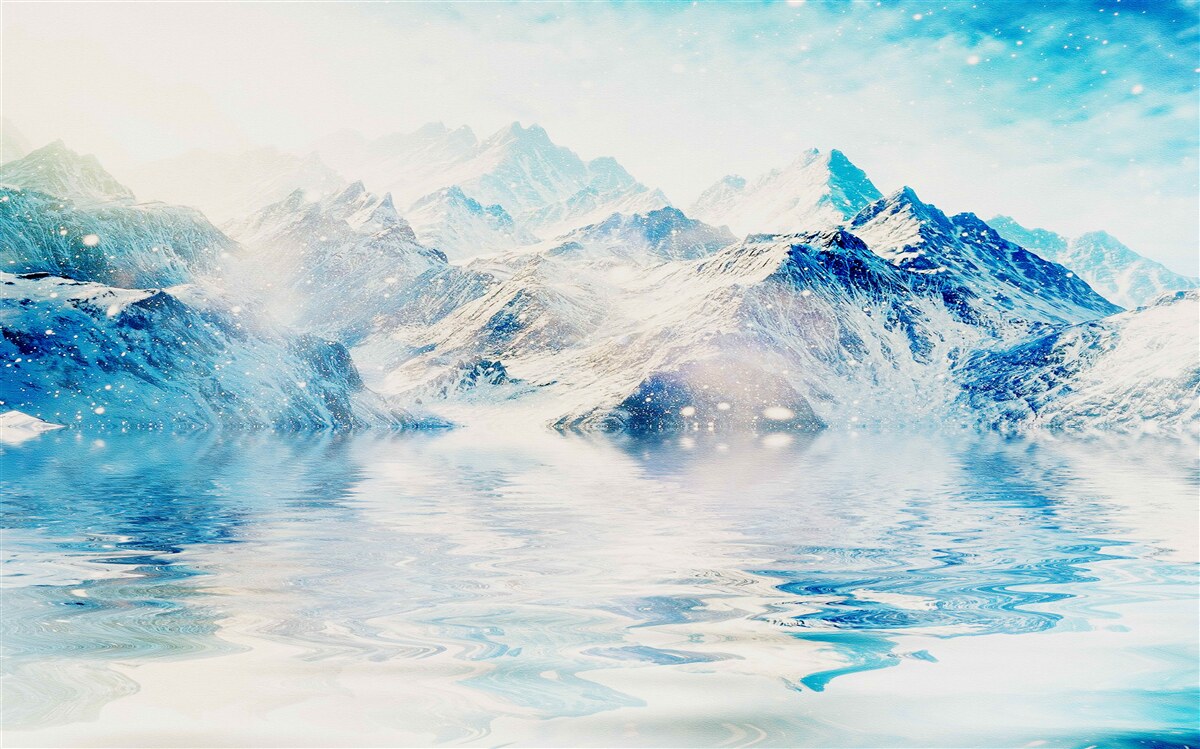 Fototapeta ráno zahalené v chlade, na zamrznutom jazere