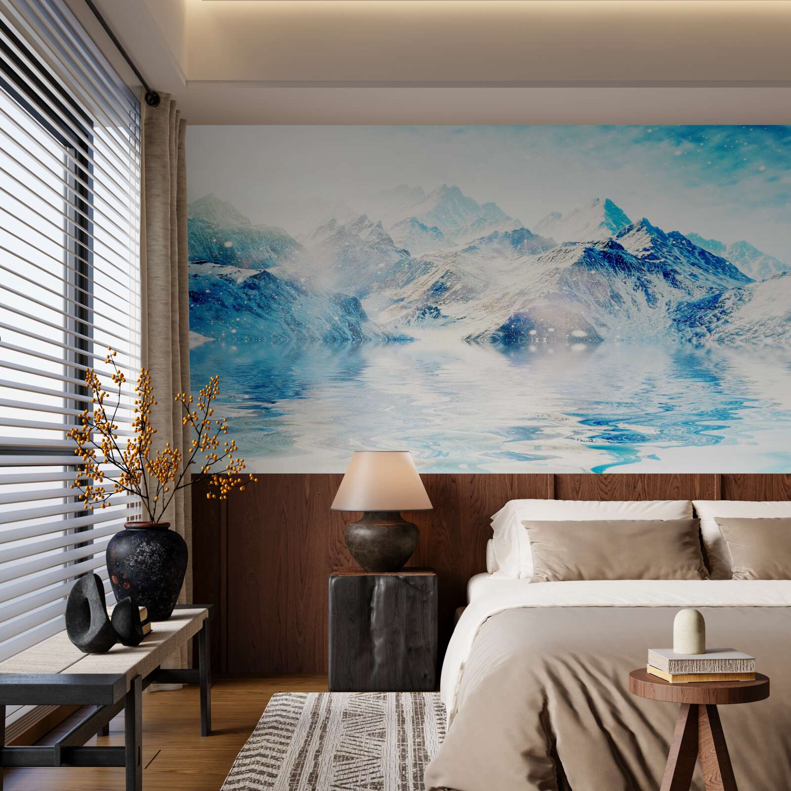 Fototapeta ráno zahalené v chlade, na zamrznutom jazere