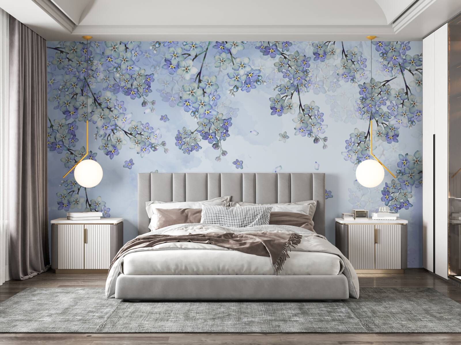 Fototapeta kvitnúce stromy v odtieňoch lila