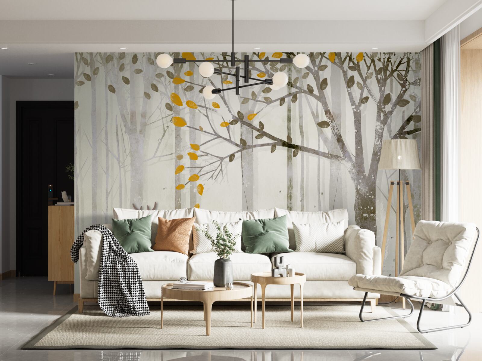 Fototapeta Jesenný les plný krásy je domovom srniek