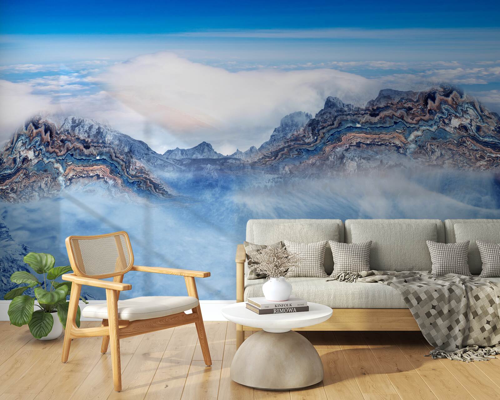 Fototapeta skalnaté štíty sú zahalené v hustej hmle