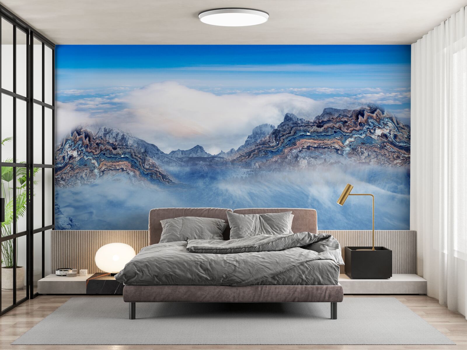 Fototapeta skalnaté štíty sú zahalené v hustej hmle